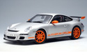 Porsche 911 (997) GT3 RS - Silver w/ Orange Stripes (AUTOart) 1/18