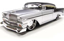 1956 Chevy Bel Air - Silver w/ Black Top (DUB City) 1/18