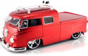 1963 VW Bus Pickup w/ Surfboard - Red (Jada Toys V-Dubs) 1/24