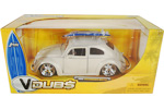 1959 Volkswagen Beetle w/ Surfboard - White (V-Dubs) 1/24