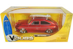 1965 Volkswagen 1600 TL Fastback w/Surfboard - Red (V-Dubs) 1/24