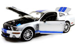 2008 Shelby Mustang GT500KR - Silver w/ Blue (Shelby Collectibles) 1/18