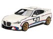 BMW M4 3.0 CSL #50 White with Blue and Red Stripes (Top Speed) 1/18