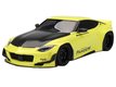 Nissan Z (RZ34) "Pandem" Ikazuchi Yellow with Matt Black Hood (Top Speed) 1/18