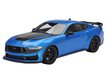 2024 Ford Mustang Dark Horse Grabber Blue Metallic with Black Hood Stripes (Top Speed) 1/18
