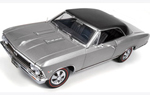1966 Chevy Chevelle SS 396 - Chateau Slate Silver w/ Black Hardtop (Ertl American Muscle) 1/18