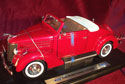 1936 Ford Deluxe Cabriolet - Red (Welly) 1/18