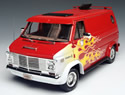 1974 Chevy Custom Van - Red w/ Flames (Highway 61) 1/18