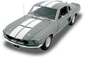 [ 1967 Shelby Mustang GT-350 - Gray Metallic w/ White Stripes (Lane Exact Detail) 1/18 ]
