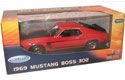1969 Ford Mustang Boss 302 - Calypso Coral Red (Welly) 1/18