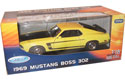 1969 Ford Mustang Boss 302 - Bright Yellow (Welly) 1/18
