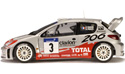 2002 Peugeot 206 WRC #3 - Gilles Panizzi Winner (AUTOart) 1/18