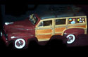 1948 Ford Woody Surf Wagon - Real Wood Panel - Burgundy (YatMing) 1/18