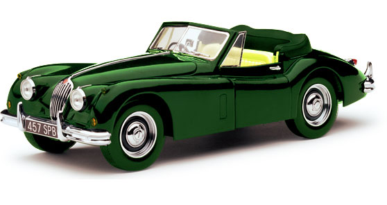 1955 Jaguar XK140 Drophead Open Convertible - British Racing Green (Sun Star) 1/18