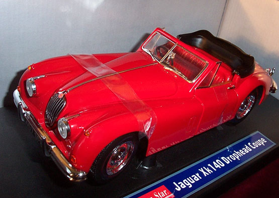 1955 Jaguar XK140 Drophead Open Convertible - Red (SunStar) 1/18